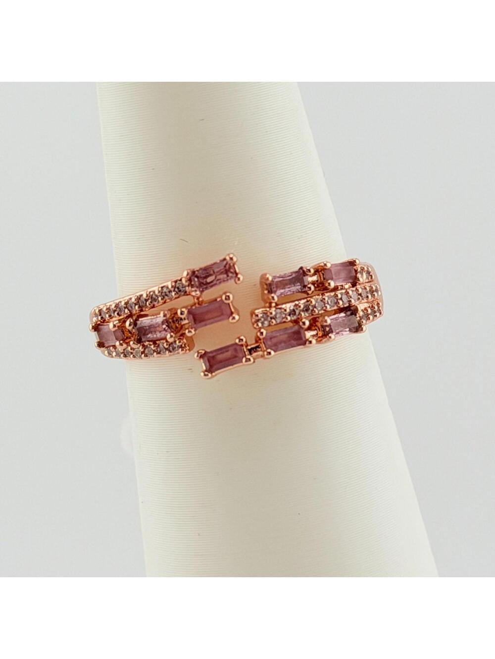 Bomb Party Ring Sz 8 "Meet Them in The Middle" Light Rhodolite on Rose Gold